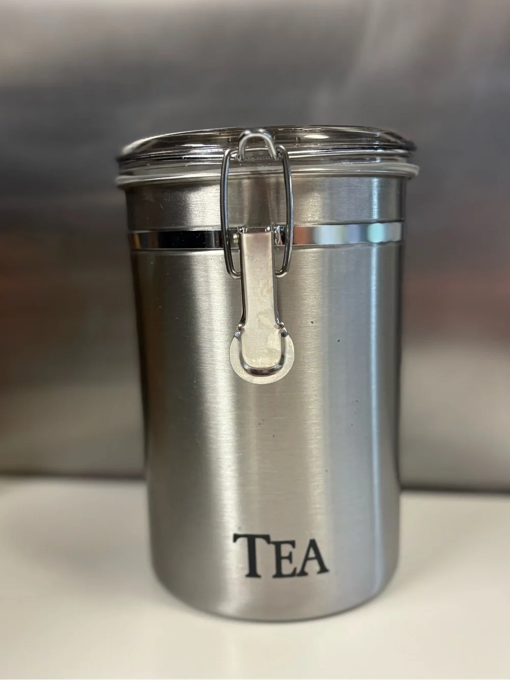 Tea Canister Airtight Storage Jar - Silver 62 fl ounces